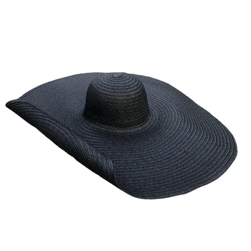 Sommer faltbar tragbar übergroßer Sonnenhut für Damen elegant 70 cm Durchmesser großer breiter Rand Strohhut mehrfarbig Gorras Strandkappe