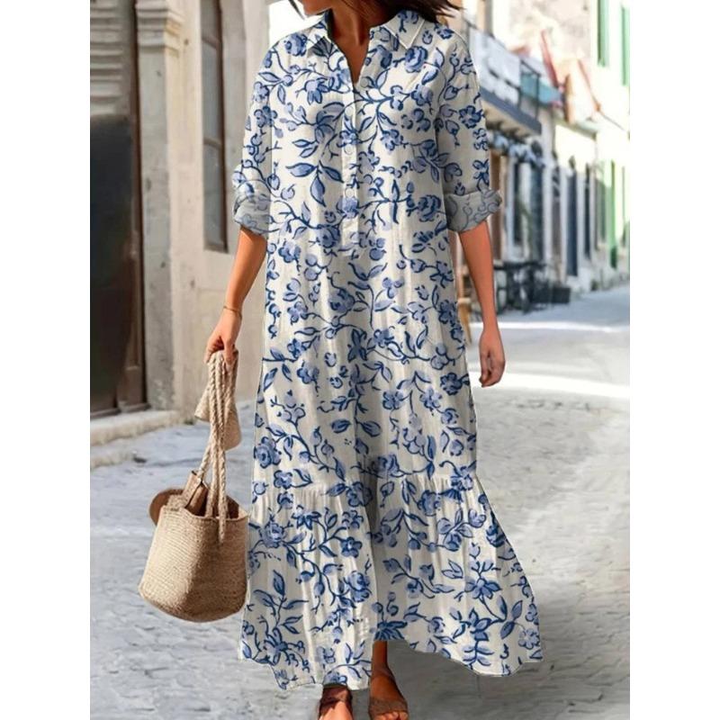IHUASU Fashion Autumn Winter Long Sleeve POLO Neck Casual Dresses