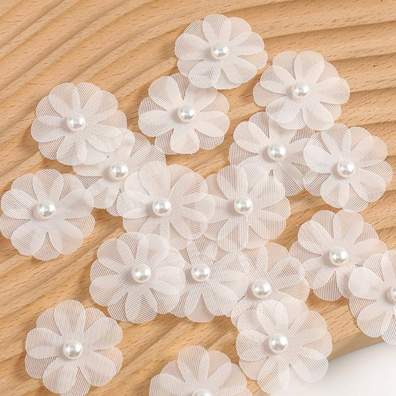 Set of 30 Sewing Flower Applique for Craft Fabric Flower Sewing Accessories for Home Decoration Clothing Wedding Dress