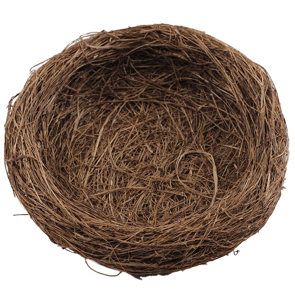 Nowe Okrągłe Rattanowe Gniazdo dla Ptaków Wielkanocne Ręcznie Robione DIY Rzemiosło Symulacja Rekwizyty Dekor Gniazda dla Ptaków budka dla ptaków C3H0