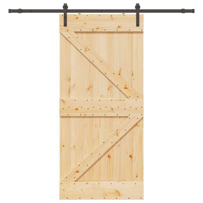 VidaXL Porte coulissante et kit de quincaillerie 100x210 cm pin massif 3332615
