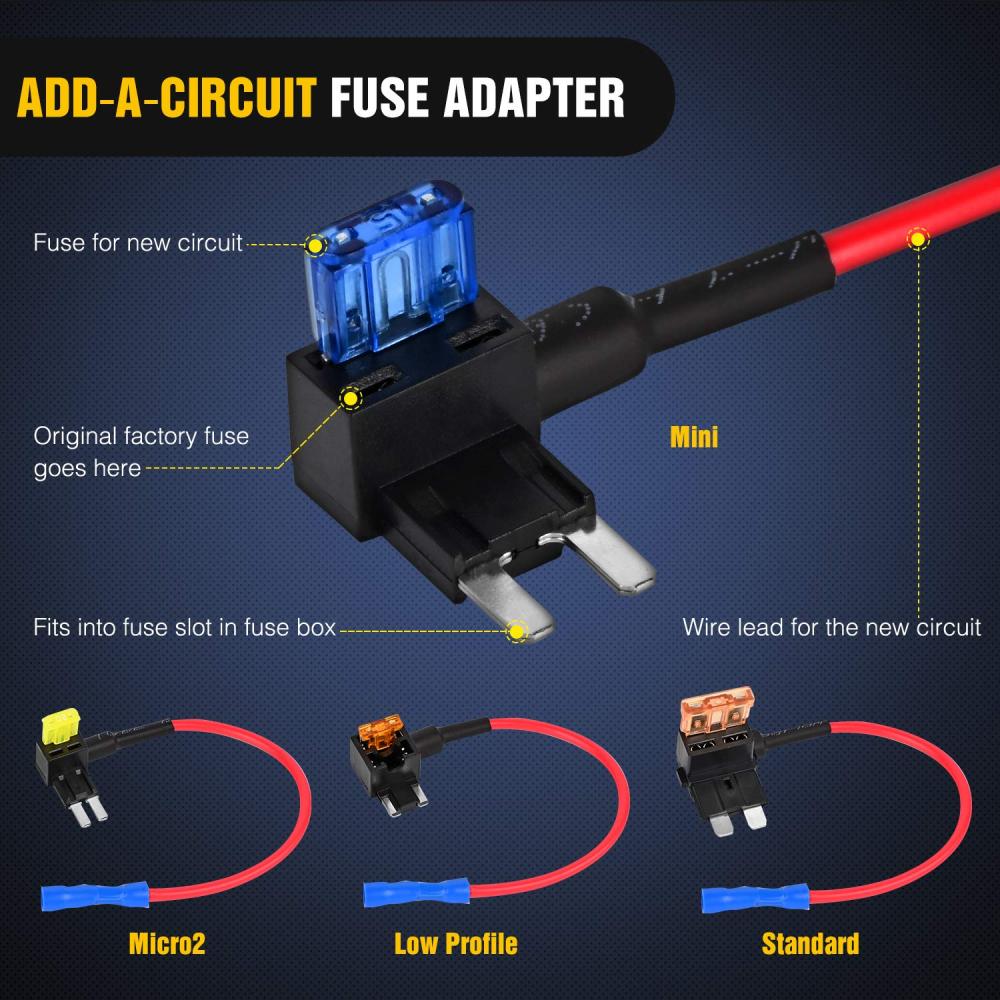 10pcs 12V Car Fuse Holder Add-a-circuit TAP Adapter Micro Standard ATM APM Blade MINI Medium Simple Safety Device Auto Fuse Fuse Holders1