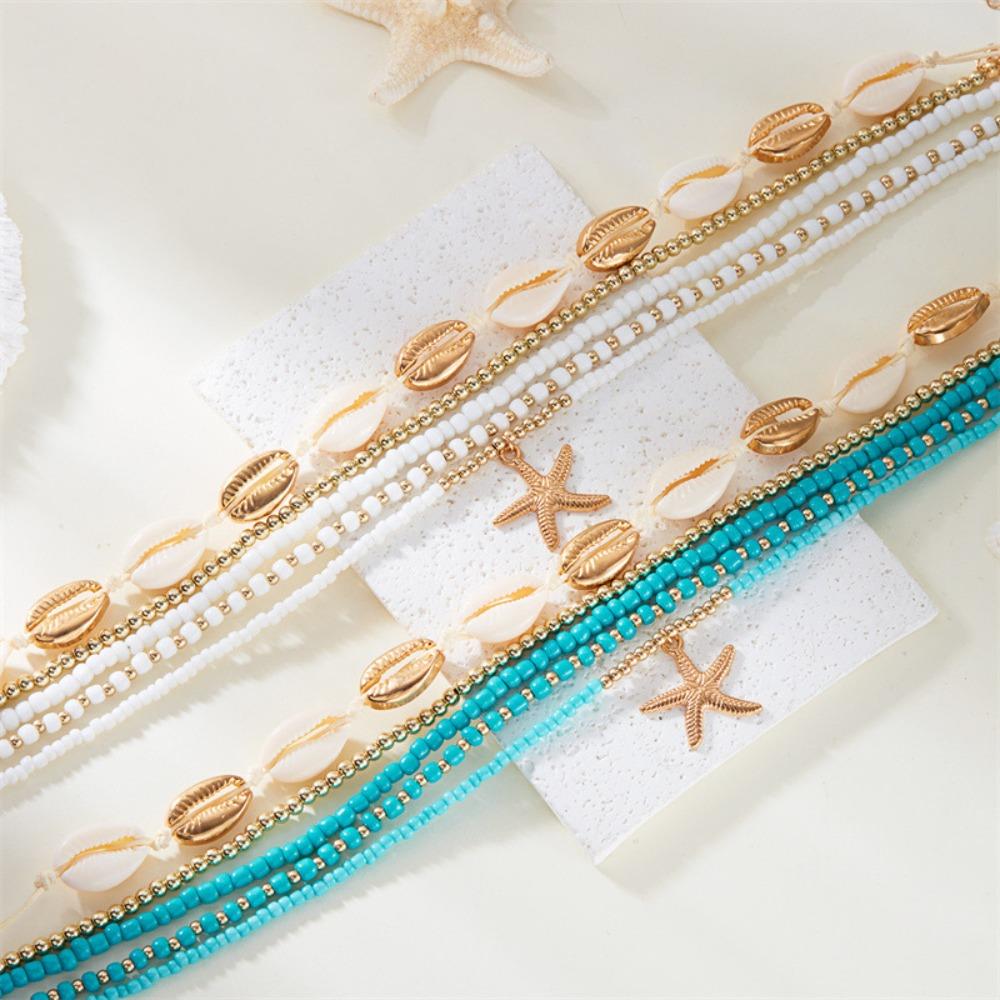 Conch Clavicle Chain Women Pearl Shell Clavicle Necklace Trendy Starfish Choker Ladies