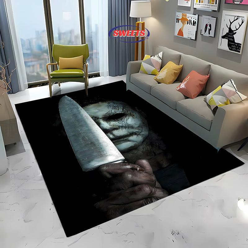 1PC M-Michael M-Myers Halloween Horror Carpet Soft Rug for Living Room Dining Room Playroom Floor Decor All Season Mat