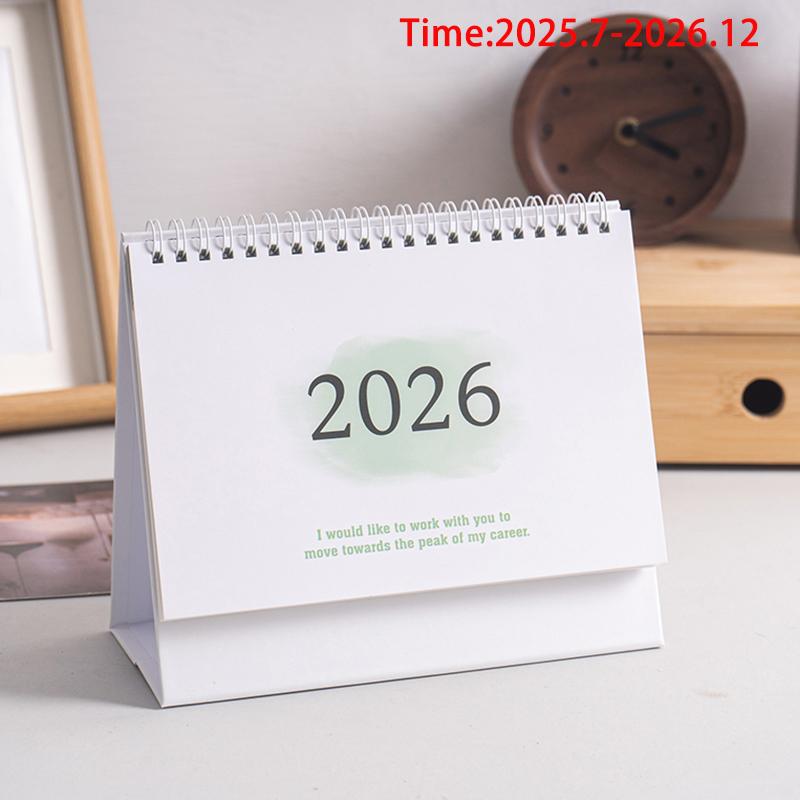 1pc Creative Coil Calendar Planner Desktop Decoration Gradient Desk Calendar 2026 English Version Calendar Office Stationery