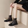 Women's Summer Cool Boots Breathable Hollow Out Boots High Quality Leather Mesh Boots for Women Mesh Cool Boot Zip Ankle Booties