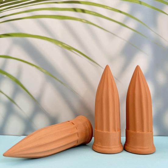 Terracotta Self Watering Spikes Vacation Plant Watering Stakes Slow Release Watering Spikes Compatible with Wine Bottles for Indoor Outdoor Plants