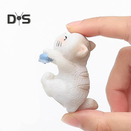 Miniaturní závěsné figurky koček, květináč, váza, objímač z pryskyřice, kotě, květináč, závěs na květináč, soška kočky pro bonsai, terárium, okraj, dekorace do vílí zahrady