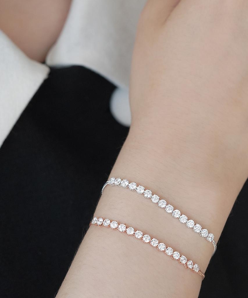 Alleun Silver 925 Zirconia Cubic Tennis Chain Bracelet