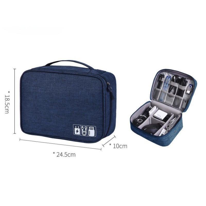 Torba do przechowywania kabli danych, torba do przechowywania power banku, etui na słuchawki cyfrowe pudełko do przechowywania, wielofunkcyjna torba podróżna z tkaniny Oxford