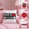 Morocco Flag Cushion Cover Plush Fabric Soft Double-Sided Printed Invisible Zipper Sofa Pillow Case Home Decor
