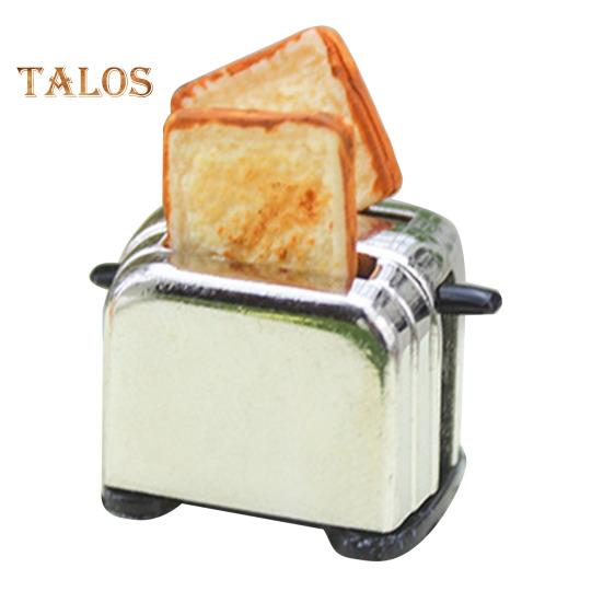 

Мини-тостер Модель 1:12 аксессуаров для кукольного домика, миниатюрный тостер с 2 съемными тостами для кухонной сцены чёрный