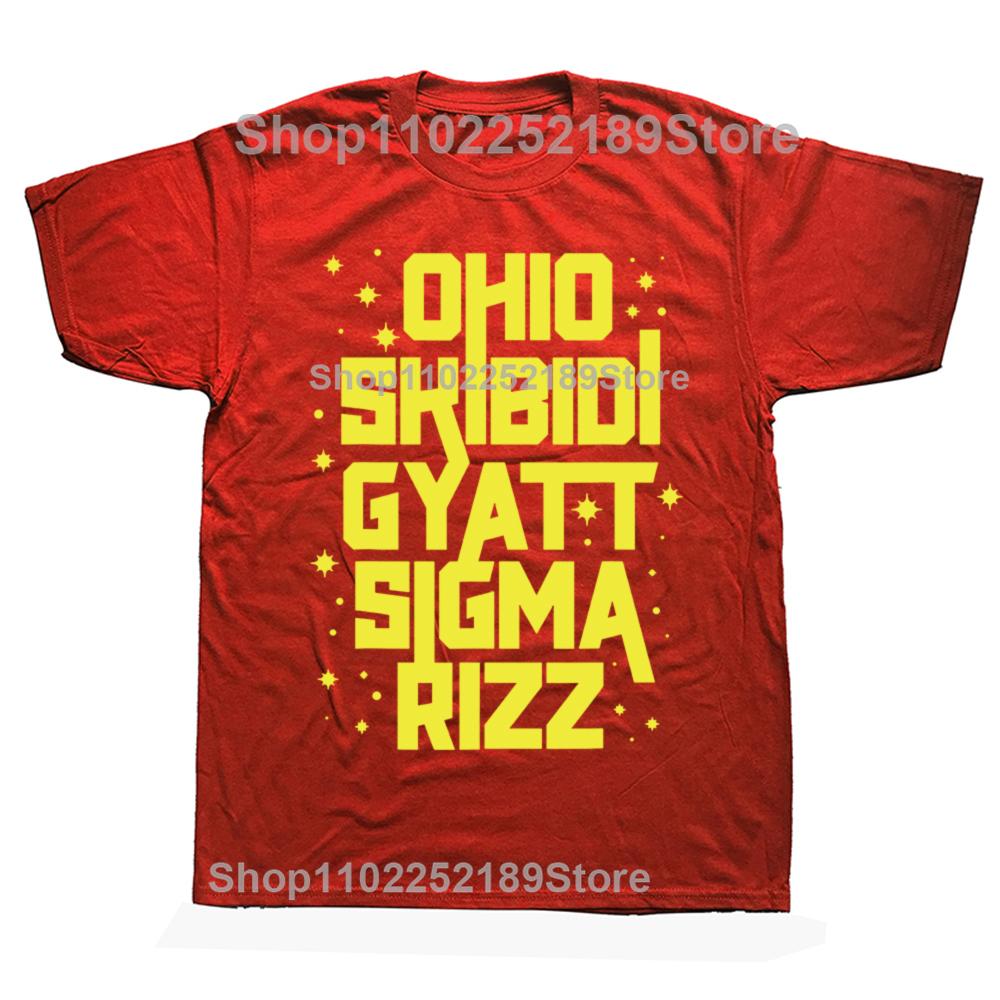 Skibidi Rizz Gyatt Ohio Funny Rizzler Gift Toilet Meme T-shirts Men Fashion Casual Tshirt 100% Cotton Loose Oversized T Shirt S