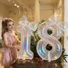 40Inch Transparent Colorful Digital Balloon with Bow Foil Balloon Kit for Kids Girl Boy Unicorn Birthday Party Decoration Gifts