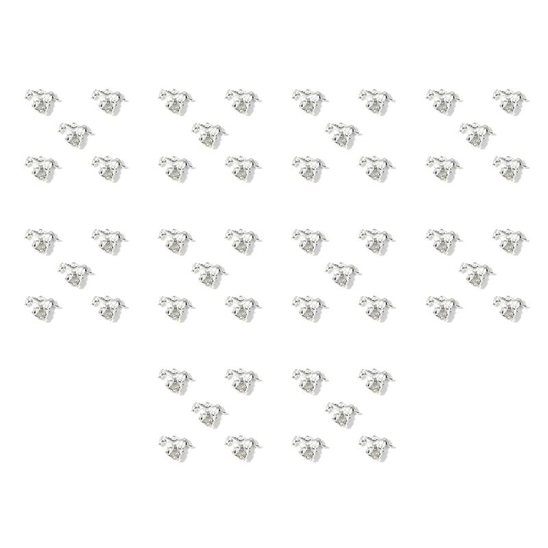 Pack of 50 Pieces Alloy Animal Horse Pendants for DIY Jewelry Crafting Projects Sturdy Charms Ideal for Bracelets Necklaces Accessories Size 25x21mm
