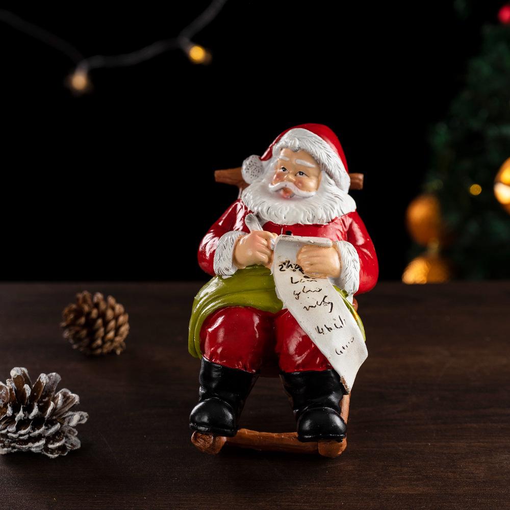 Artisan Santa Claus Lounge Chair - European & American Style Festive Ornament Gift.