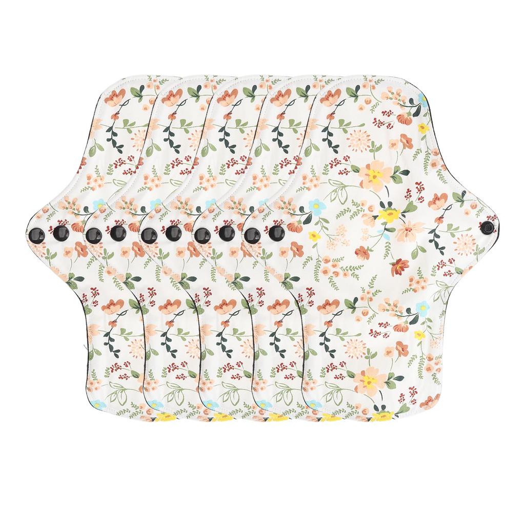 5pcs Washable Breathable Menstrual Pad Flower Pattern Super Absorbent Reusable Cotton Sanitary Pad