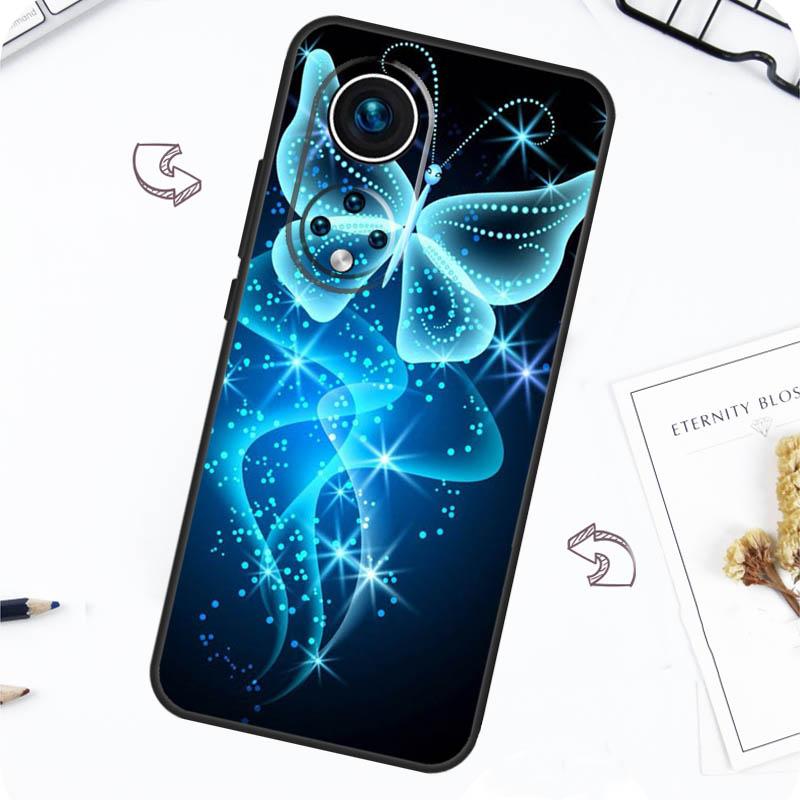 Luxury Blue Butterfly Butterflies Case For Honor Magic 7 Lite 5 6 Pro Honor 200 50 70 90 Lite X8b X9a X8a X8 X9 X9c X9b Cover