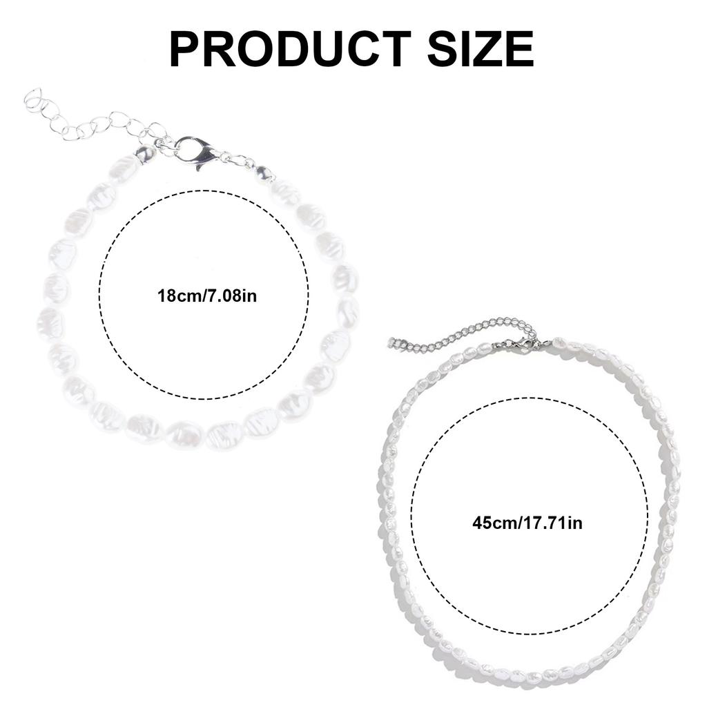 Unique Imitation Pearl Necklace Bracelet Fashionable Handmade Imitation Pearls Necklace Bracelet For Modern Aesthetics