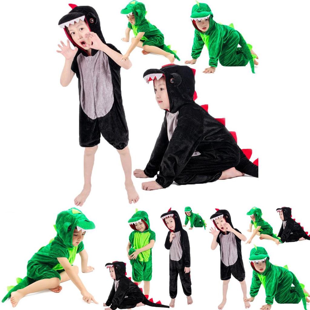 Soft And Wear-resistant Halloween Childs Dinosaur Costume Crocodile Fancy Dress Jumpsuit