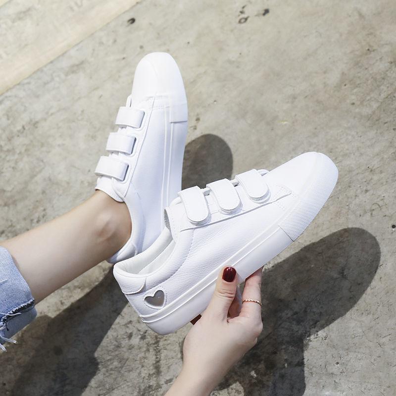 Little white shoes women's 2025 new sports and leisure lightweight and versatile Velcro women's shoes Korean version of students platform shoes child