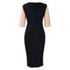 YYFS Women's Fashion Summer Spring Colour Block Print Short Sleeve O-Neck High Waist Casual Dresses