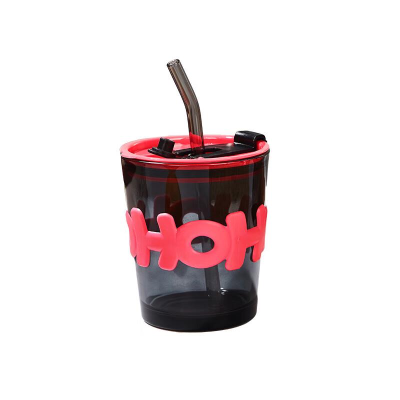 Light Luxury Glass Water Bottle with Straw
