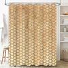 Vibrant Fish Scale Print Shower Curtain Waterproof Fabric Bathroom Decor For Home Decoration Yellow Beige Circle Pattern 180X240