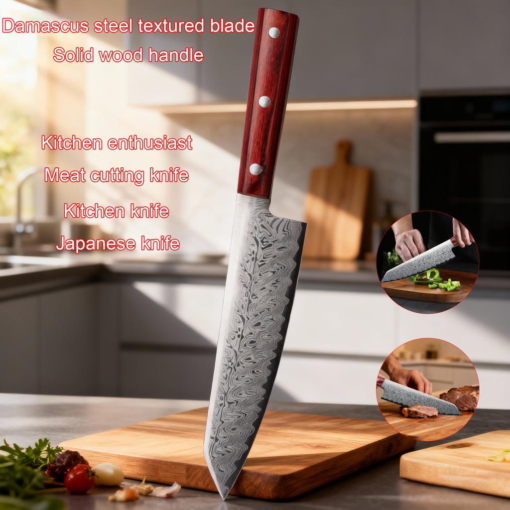 Professional kitchen knives, Damascus steel, high-hardness Japanese forged chef knives, stainless steel Sandek kitchen knives