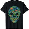Florales Totenkopf für Liebhaber Blumen Männer Frauen T-Shirt