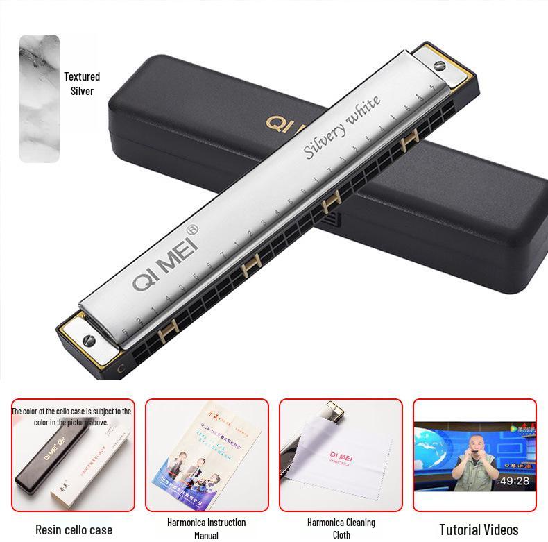 Chimei 24-Hole Double Reed C Key Harmonica for Adults & Beginners
