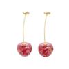 Chic Cherry Sweet Stud Earrings - Light Luxury, Trendy Design, Simple Elegance