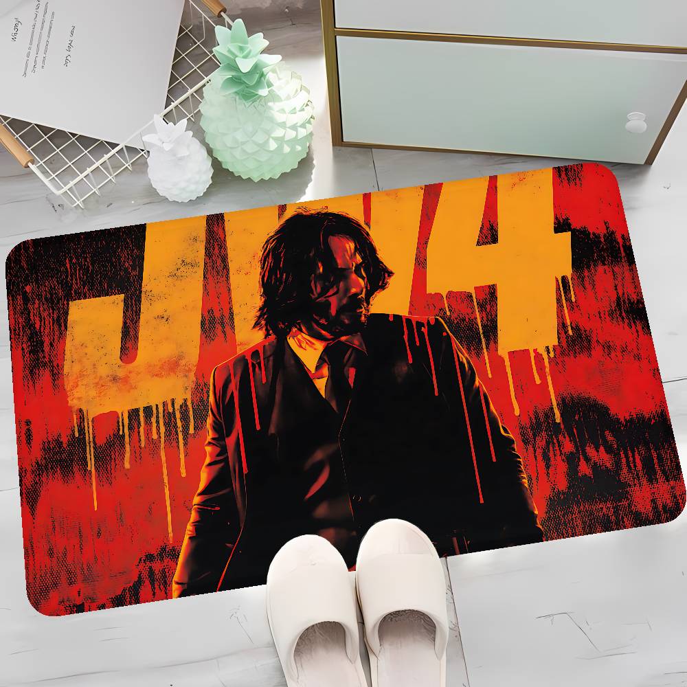 1pc Classic J-john W-wick Movie Bathroom Mat Kids Room Bedroom Decoration Balcony Anti-Slip Doormat Living Room Welcome Rug