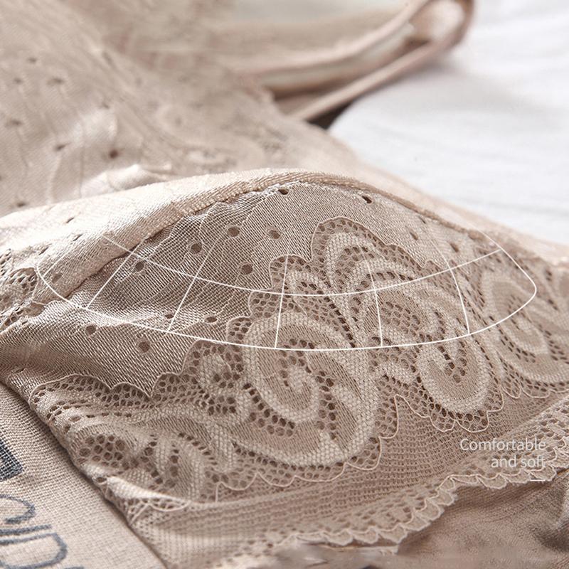 Women's One-Piece Gathering Push Up Bra Sexy Lace Patchwork Beauty U-back Anti-exposed Underwear Daily Casual Sport Bralette