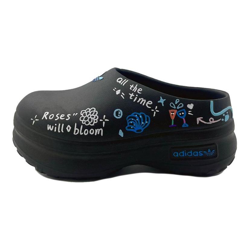 adidas Originals AdiFOM Stan Smith Mule Abrasion Resistant Closed Toe Slippers Unisex Black Blue IE4626(Tea641-)