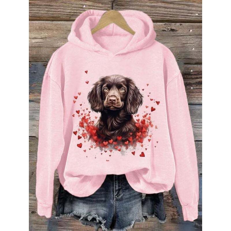 Womens Oversized Crewneck Sweatshirt With 3D Dog Print Christmas Collection
