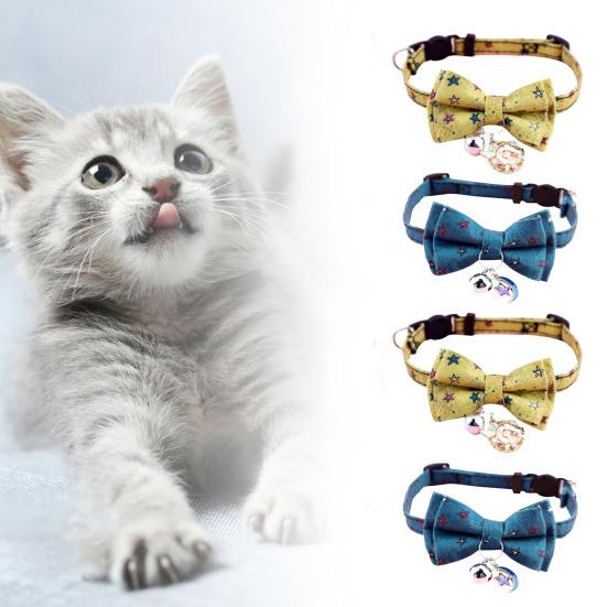 

Pet Cat Collar Bite-resistant Convenient Nylon Kitten Detachable Bowknot Collar Dress Up Pets Supplies