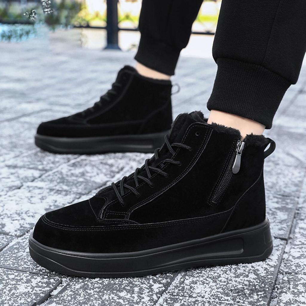 Warm Round Toe Lace Up Flat Short Boots Cold Proof Boots Warm Fashionable Versatile Boots Women's Plush Women Rain Boots Fashion