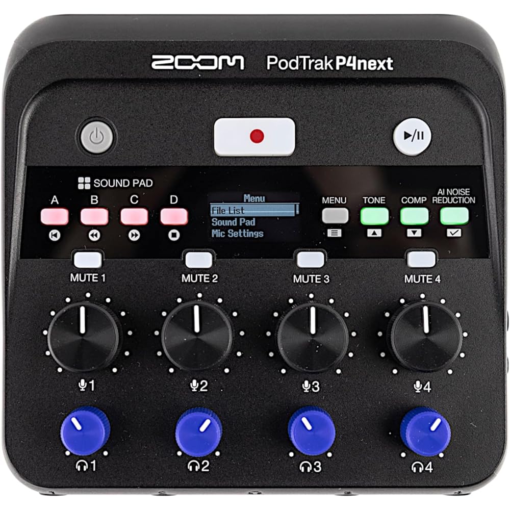 ZOOM Zoom P4 Next [AI Noise Removal] 4 People Simultaneous Recording Smartphone Compatible Podcas...