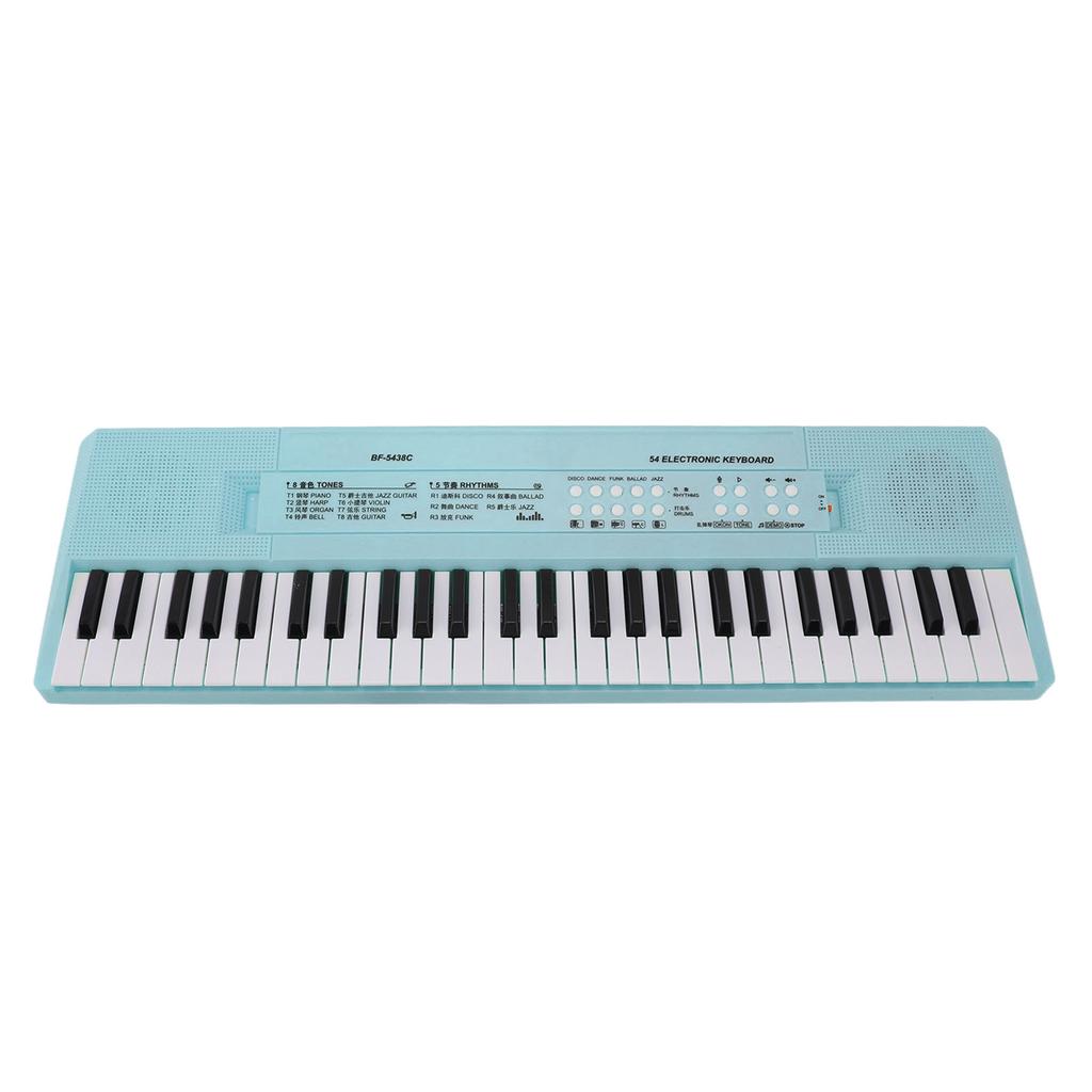 54 Key Keyboard Piano Smoothly Plastic Keyboard Piano Portable Dual Power Supply System Electric Piano Keyboard with Microphone for Kids