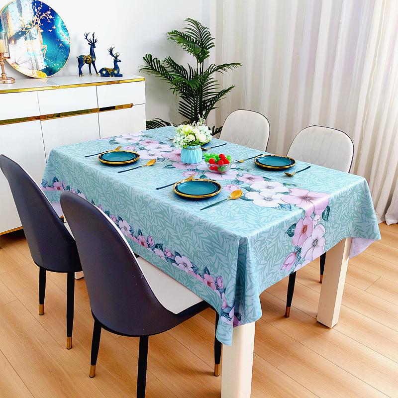 Waterproof, Oil-Proof And Anti-Scalding Coffee Table Tablecloth Leave-In Rectangular Dining Table Cloth Household Living Room Light Luxury Light