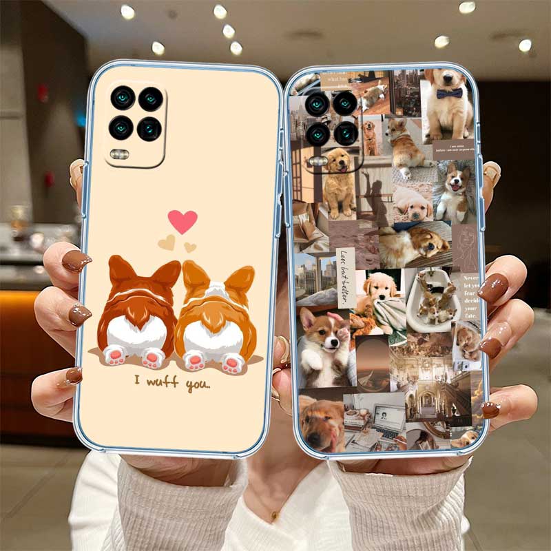 UP23 Cute Corgi dog Transparent Phone Case for Samsung Galaxy A04 A04S A14 A23 A34 A54 M23 M33 M52 M53