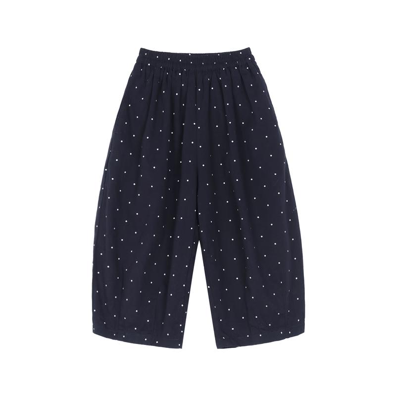 LUSON Flickors Bredbenta Byxor i Kammad Bomull