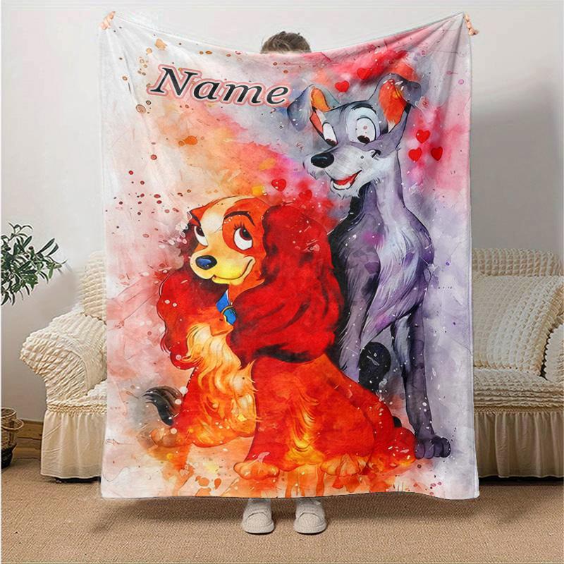 Custom 1pc Dogs Cartoon World Blanket, Soft And Comfortable Blanket, Casual Warm, Camping Travel Blanket, Birthday Gift Q910100