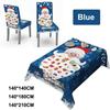 Christmas Tablecloth Chair Cover Kitchen Dining Table Decorations Santa Claus Print Family Rectangular Party Table Chair Covers Christmas Ornaments