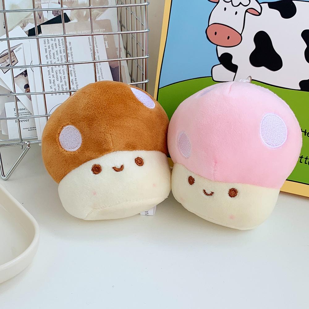 Cute Cartoon Mushroom Plush Doll Keychain Soft Stuffed Toy Car Keyring Pendant Kids Gift