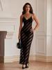 New Style Women's European & American Sexy Backless Sleeveless Slim Hip-Hugging See-Through Dress