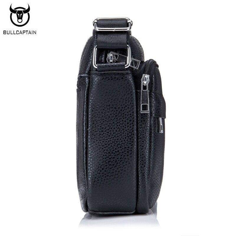 BULLCAPTAIN Brand Design Men Bag Genuine Leather Fashion Men Small Flap Shoulder Crossbody Bags Casual Man Messenger Bag