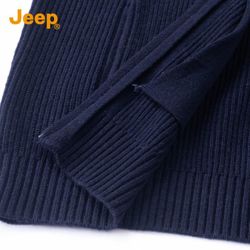 Jeep Cárdigan de cuello alto 100% lana merino para hombre