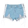 Women's Ripped Denim Shorts Sexy Low Waist Hollow   Hot Pants